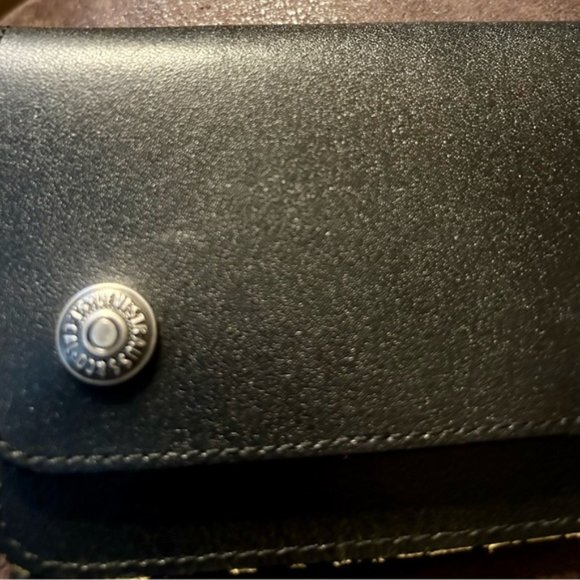 Black Leather LEVI chain wallet w/o chain - Picture 2 of 7